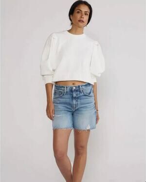 ÉTICA Skylar Cut Off Shorts Women's sz. 26  Blue Organic Cotton Vacation Beachy